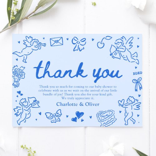 Hand Drawn Valentine Sweetheart Thank you card
