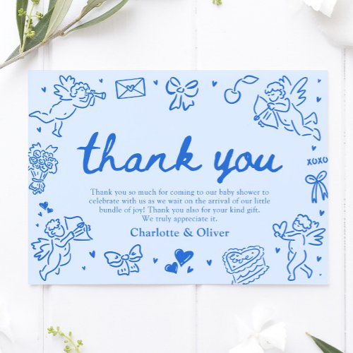 Hand Drawn Valentine Sweetheart Thank you card