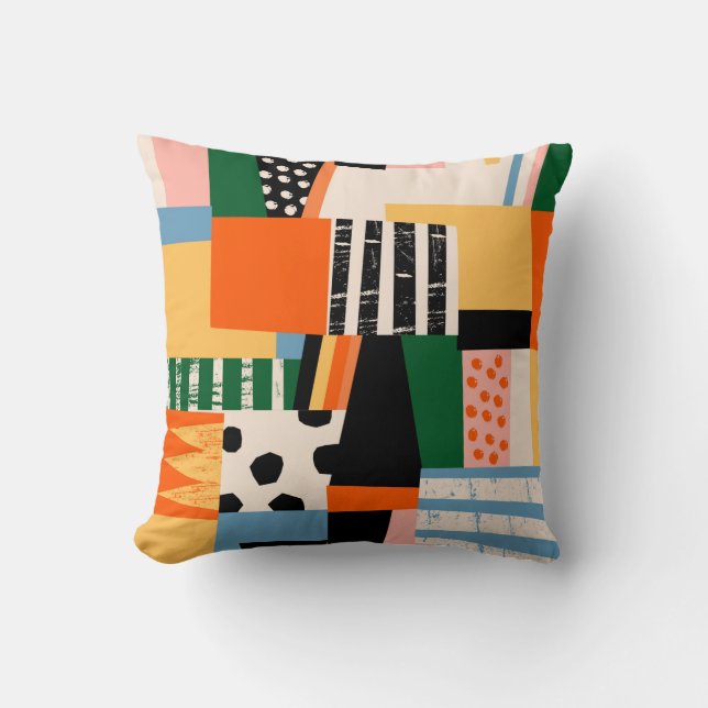 Hand drawn various shapes. Abstract contemporary s Throw Pillow (Front)