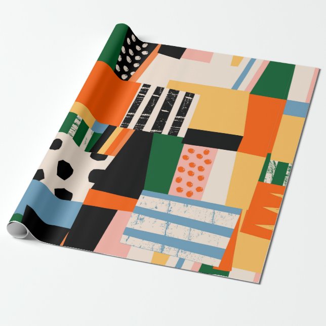 Hand drawn various shapes. Abstract contemporary s Wrapping Paper (Unrolled)
