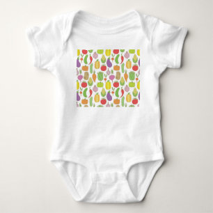 Hand-drawn vegetables, vintage doodle background. baby bodysuit