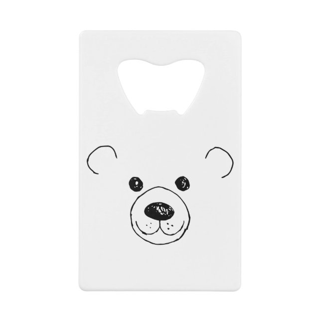 Hand Drawn Very Cute bear The Cutest Bear Art Credit Card Bottle Opener (Front)