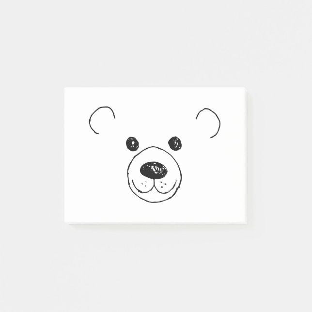 Hand Drawn Very Cute bear The Cutest Bear Art Post-it Notes (Front)