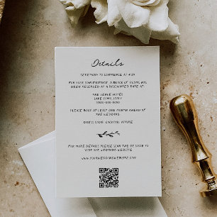 Hand Drawn Vine Wedding Details Enclosure Card