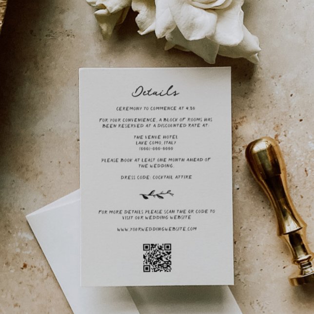 Hand Drawn Vine Wedding Details Enclosure Card (Creator Uploaded)