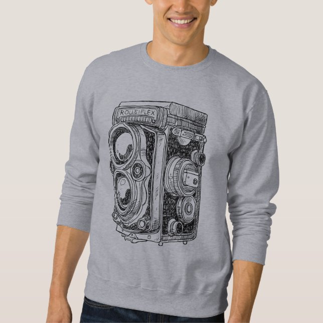 Hand-drawn vintage camera sweatshirt (Front)