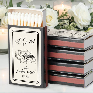 Hand Drawn Vintage Car Wedding Perfect Match Favor