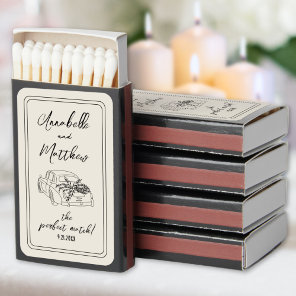 Hand Drawn Vintage Car Wedding Perfect Match Favor