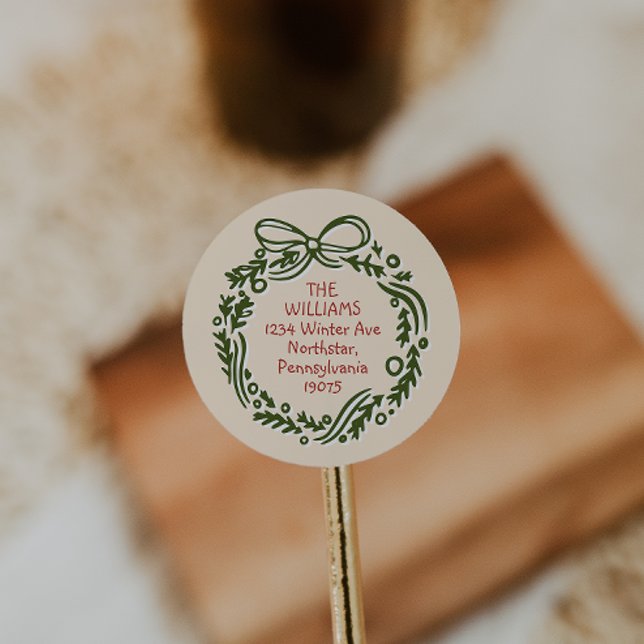 Hand-Drawn Vintage Cream Christmas Envelope Seals (Creator Uploaded)