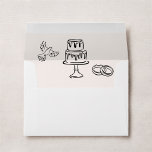 Hand Drawn Vintage French Black Whimsical Wedding  Envelope<br><div class="desc">A hand-drawn,  vintage-inspired French black envelope adorned with whimsical floral illustrations and elegant calligraphy. Perfect for adding charm and sophistication to your wedding invitations!</div>