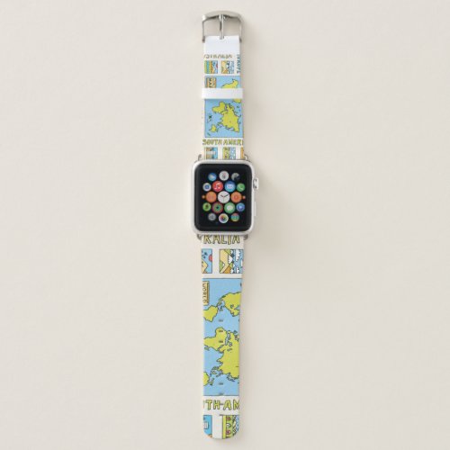 Hand Drawn Vintage Geography Illustration Apple Watch Band