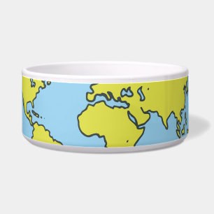 Hand Drawn Vintage Geography Illustration Bowl