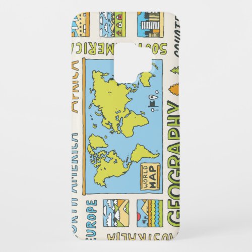 Hand Drawn Vintage Geography Illustration Case_Mate Samsung Galaxy S9 Case