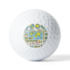 Hand Drawn Vintage Geography Illustration Golf Balls