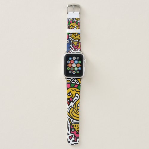 Hand Drawn vintage Illustration of Doodle cartoon Apple Watch Band