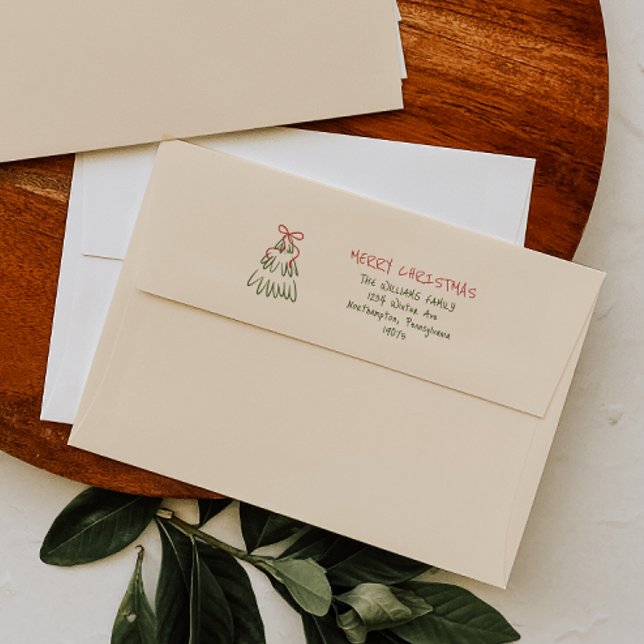 Hand-Drawn Vintage-Inspired Merry Christmas Envelope (Creator Uploaded)