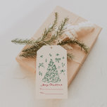 Hand Drawn Vintage Merry Christmas  Gift Tags<br><div class="desc">This is a modern holiday themed tag template featuring a hand drawn Christmas elements and an elegant font pairing. All colors and wording are editable // For matching items, please visit the "HOLIDAY" collection in the Sincerely By Nicole Zazzle store. * If you like this design but don't see it...</div>