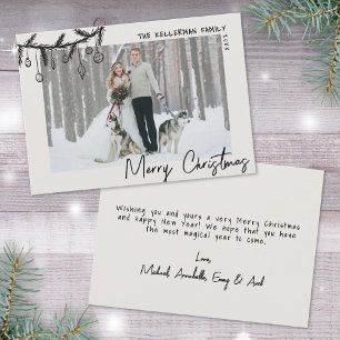 Hand Drawn Vintage Merry Christmas Holiday Card