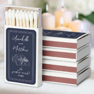 Hand Drawn Vintage Navy Blue Wedding Perfect Match