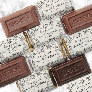 Hand Drawn Vintage Wedding Hershey's Miniatures
