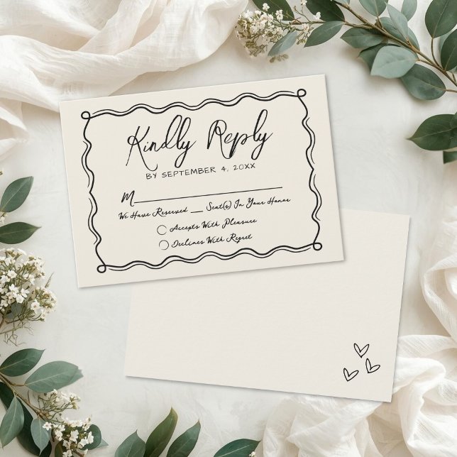 Hand Drawn Vintage Wedding RSVP Card (Hand Drawn Vintage Wedding RSVP Card)