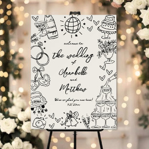 Hand Drawn Vintage Wedding Welcome Sign
