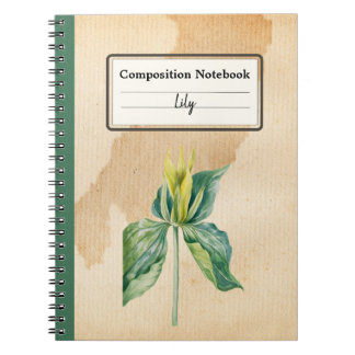 Hand Drawn Wake Robin Personalized Composition Notebook