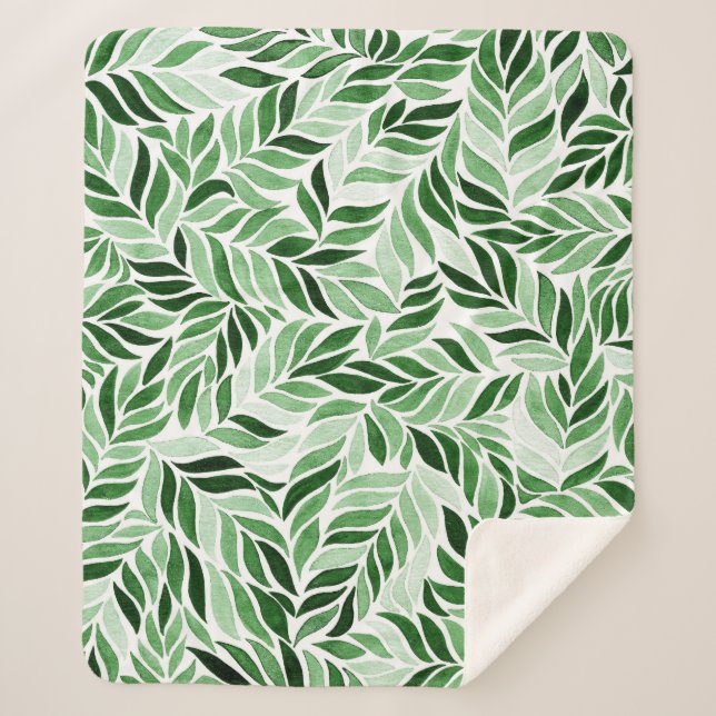 Hand-Drawn Watercolor Abstract Seamless Pattern Sherpa Blanket (Front)