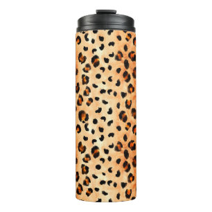 Hand drawn watercolor leopard pattern. Exotic fur Thermal Tumbler