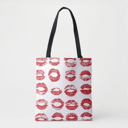 Hand_drawn watercolor lips set tote bag