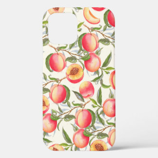 Hand-drawn watercolor seamless pattern with orange iPhone 12 case