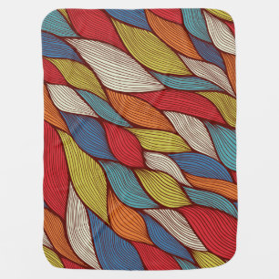 Hand-Drawn Waves: Abstract Seamless Background. Baby Blanket