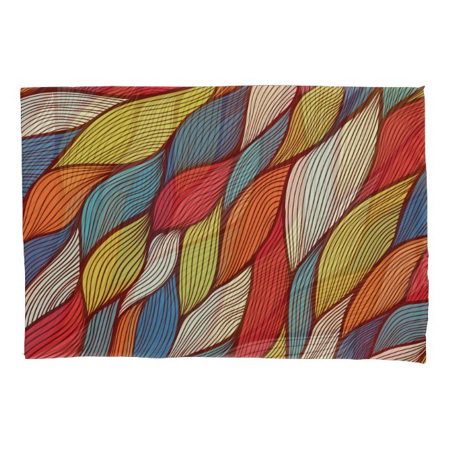 Hand-Drawn Waves: Abstract Seamless Background. Pillow Case (Front)