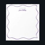 Hand Drawn Wavy Border Purple Personalized Notepad<br><div class="desc">This personalized notepad features a "groovy" design in blue or any color you choose. Use the template form to add your personalization.</div>