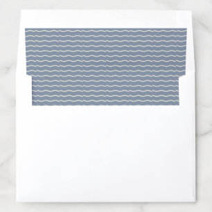 Hand-Drawn Wavy Ticking Stripe Faded Blue Envelope Liner