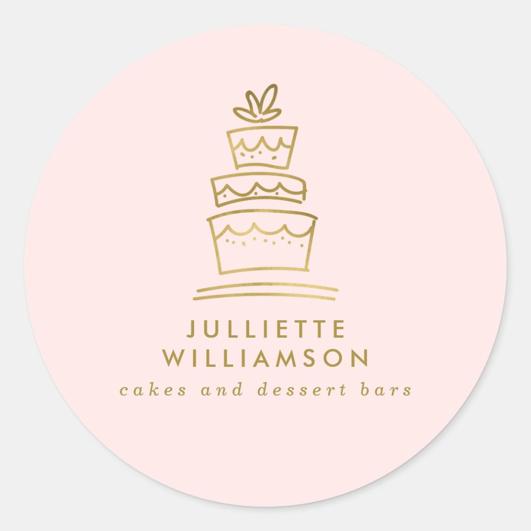 Hand Drawn Wedding Cake Watercolor Classic Round Sticker | Zazzle