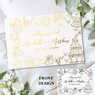 Hand Drawn Wedding Foil Guest Book