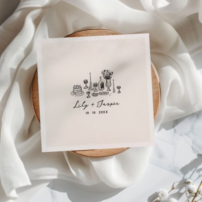 Hand Drawn Wedding Food Napkins (Creator Uploaded)