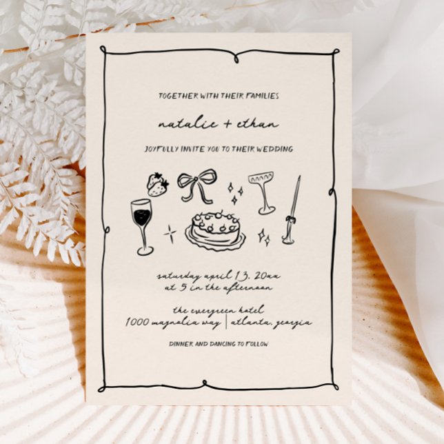 Hand Drawn Wedding Invitation (Creator Uploaded)