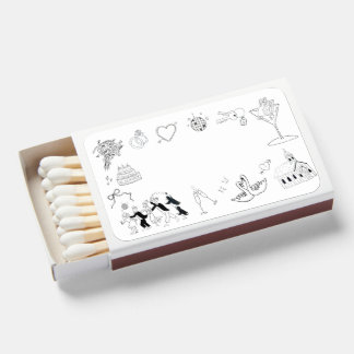 Hand Drawn Wedding Matchbox Matchboxes