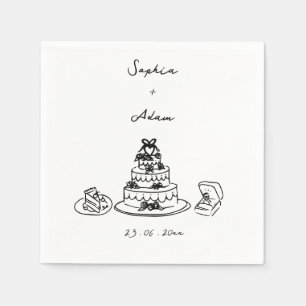 Hand Drawn Wedding Napkins