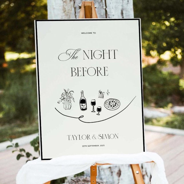 Hand Drawn Wedding Rehearsal Dinner Welcome Sign  (Creator Uploaded)