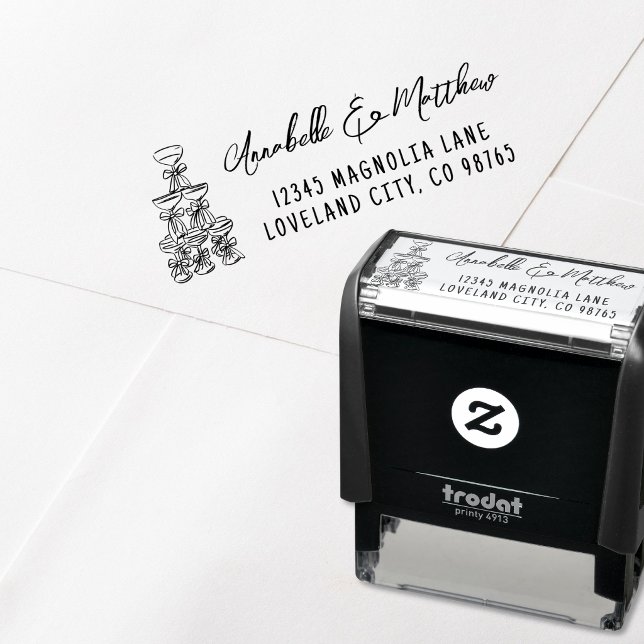 Hand Drawn Wedding Return Address Self-inking Stamp (Hand Drawn Wedding Return Address Self-inking Stamp)