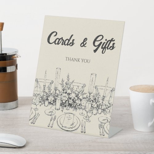 Hand Drawn Wedding Table Pedestal Sign