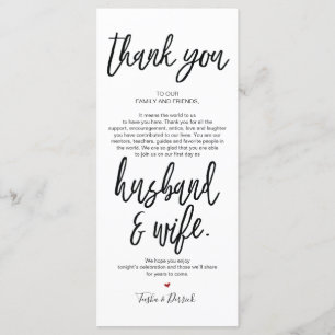 Hand drawn Wedding Thank you Place Setting Card v2