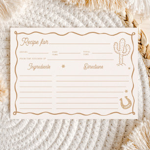 Hand Drawn Western Bridal Shower Recipe Card