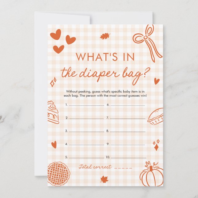 Hand Drawn What's In The Diaper Bag Baby Shower Invitation (Front)