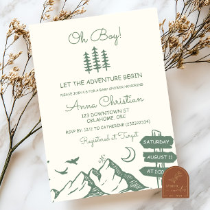 Hand Drawn Whimsical Adventure Baby Shower Invitation