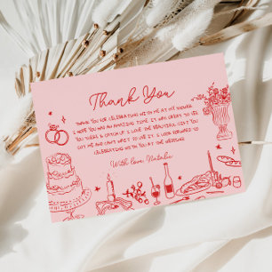 Hand Drawn Whimsical Bridal Shower Thank You Enclosure Card