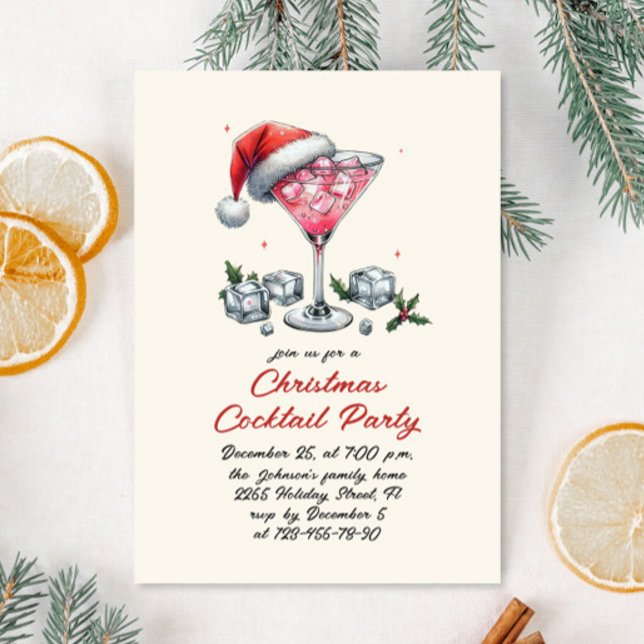 Hand Drawn Whimsical Christmas Cocktail Party Invitation (Creator Uploaded)